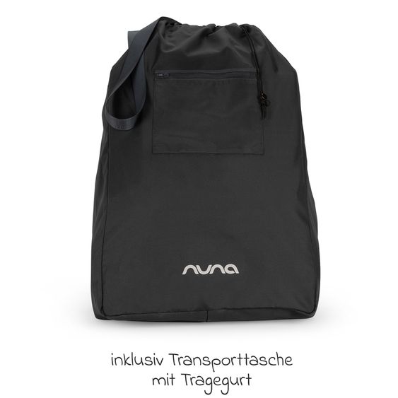 Nuna 2in1 Kombi-Kinderwagen-Set TRVL Lx bis 22 kg mit Babywanne, Tragetasche, Regenschutz & Spieltier - Cedar