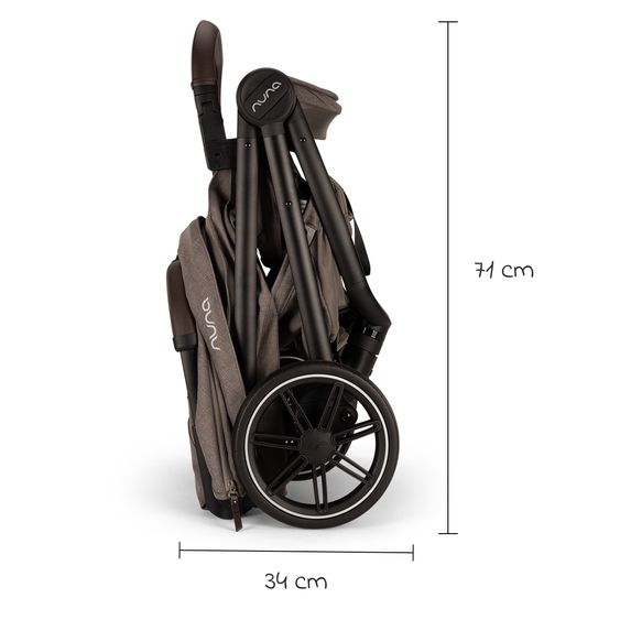 Nuna 2in1 Kombi-Kinderwagen-Set TRVL Lx bis 22 kg mit Babywanne, Tragetasche, Regenschutz & Spieltier - Cedar