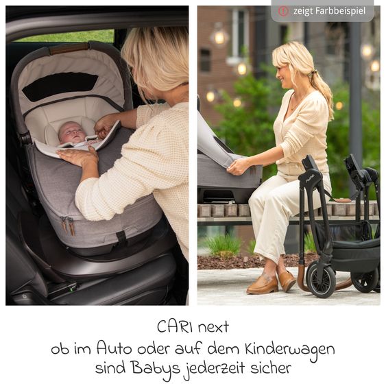 Nuna Navicella auto per neonati CARI next utilizzabile in auto e sul passeggino - Castagna