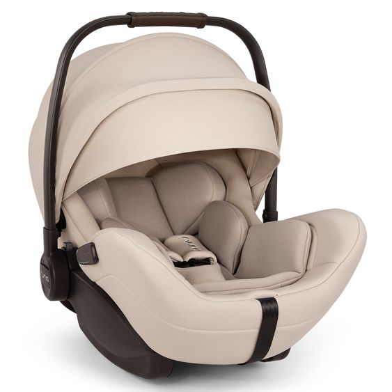 Nuna Babyschale ARRA flex i-Size ab Geburt bis 13 kg (40 cm - 87 cm) Liegeposition 157° inkl. Sitzverkleinerer & Sonnenverdeck nur 3,9 kg - Biscotti