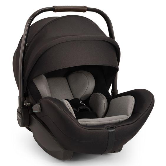 Nuna Babyschale ARRA flex i-Size ab Geburt bis 13 kg (40 cm - 87 cm) Liegeposition 157° inkl. Sitzverkleinerer & Sonnenverdeck nur 3,9 kg - Caviar