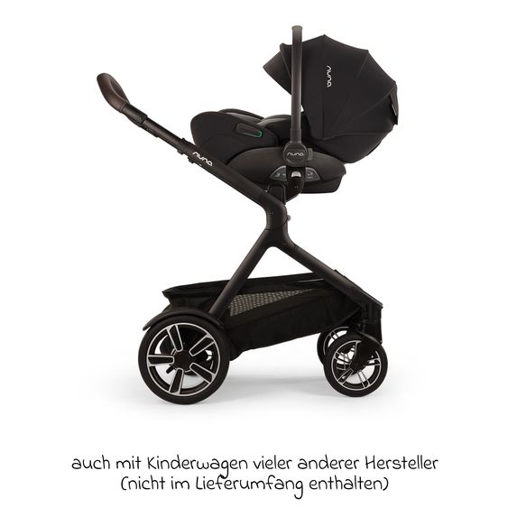 Nuna Babyschale ARRA flex i-Size ab Geburt bis 13 kg (40 cm - 87 cm) Liegeposition 157° inkl. Sitzverkleinerer & Sonnenverdeck nur 3,9 kg - Caviar