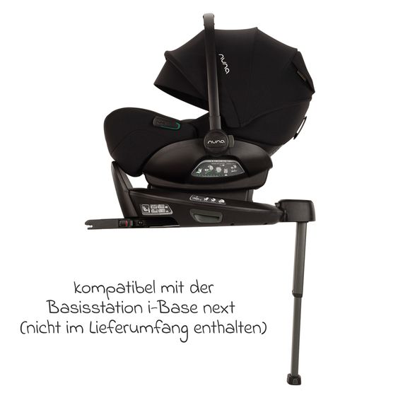 Nuna Seggiolino auto ARRA flex i-Size dalla nascita fino a 13 kg (40 cm - 87 cm) posizione reclinabile 157° incl. riduttore di seduta e cappottina parasole solo 3,9 kg - Caviar