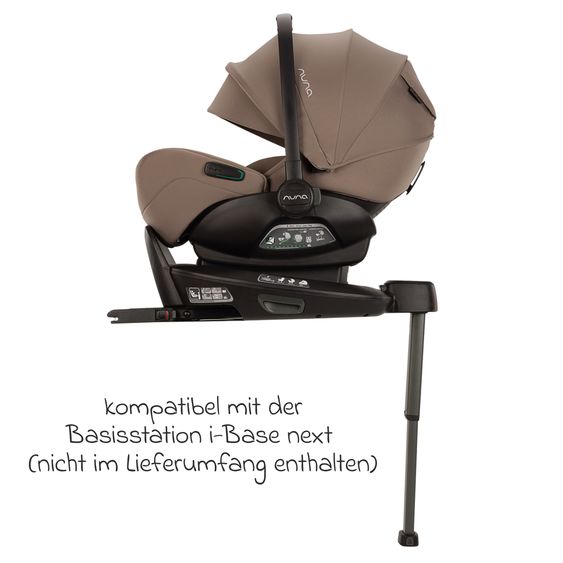 Nuna Babyschale ARRA flex i-Size ab Geburt bis 13 kg (40 cm - 87 cm) Liegeposition 157° inkl. Sitzverkleinerer & Sonnenverdeck nur 3,9 kg - Cedar