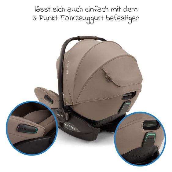 Nuna Seggiolino auto ARRA flex i-Size dalla nascita fino a 13 kg (40 cm - 87 cm) posizione reclinabile 157° incluso riduttore di seduta e capottina solo 3,9 kg - Cedar