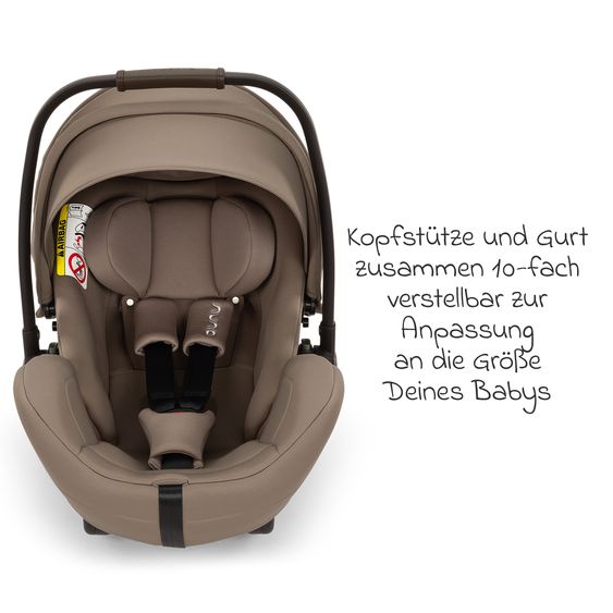 Nuna ARRA flex i-Size infant car seat from birth to 13 kg (40 cm - 87 cm) reclining position 157° incl. seat reducer & sun canopy only 3.9 kg - Cedar