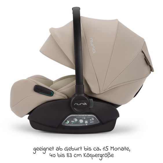 Nuna Babyschale ARRA flex i-Size ab Geburt bis 13 kg (40 cm - 87 cm) Liegeposition 157° inkl. Sitzverkleinerer & Sonnenverdeck nur 3,9 kg - Chateau