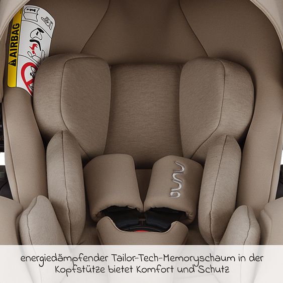 Nuna Babyschale ARRA flex i-Size ab Geburt bis 13 kg (40 cm - 87 cm) Liegeposition 157° inkl. Sitzverkleinerer & Sonnenverdeck nur 3,9 kg - Chateau