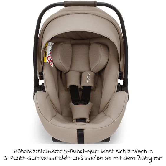 Nuna Babyschale ARRA flex i-Size ab Geburt bis 13 kg (40 cm - 87 cm) Liegeposition 157° inkl. Sitzverkleinerer & Sonnenverdeck nur 3,9 kg - Chateau