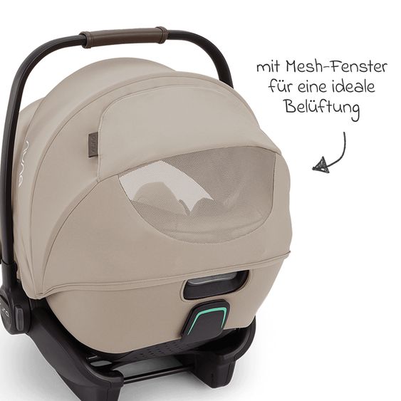 Nuna Babyschale ARRA flex i-Size ab Geburt bis 13 kg (40 cm - 87 cm) Liegeposition 157° inkl. Sitzverkleinerer & Sonnenverdeck nur 3,9 kg - Chateau