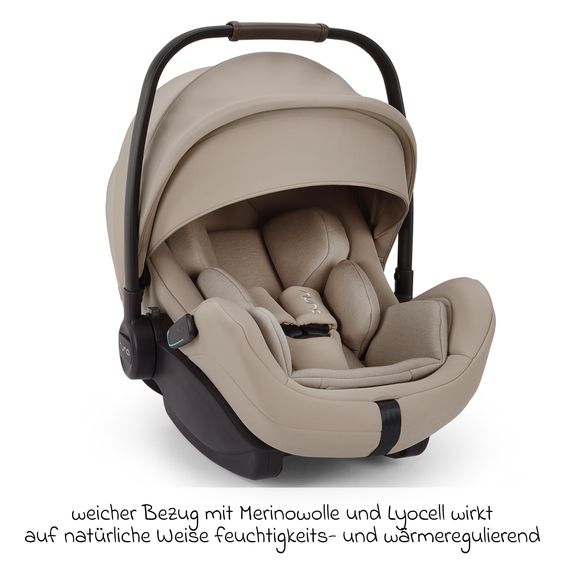 Nuna Babyschale ARRA flex i-Size ab Geburt bis 13 kg (40 cm - 87 cm) Liegeposition 157° inkl. Sitzverkleinerer & Sonnenverdeck nur 3,9 kg - Chateau