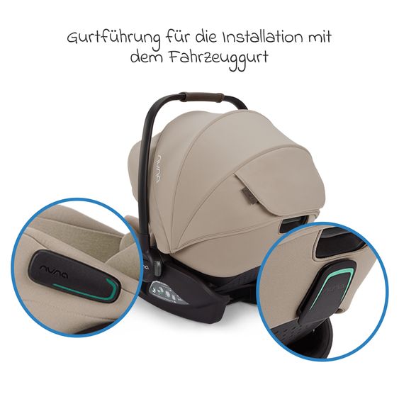 Nuna Babyschale ARRA flex i-Size ab Geburt bis 13 kg (40 cm - 87 cm) Liegeposition 157° inkl. Sitzverkleinerer & Sonnenverdeck nur 3,9 kg - Chateau