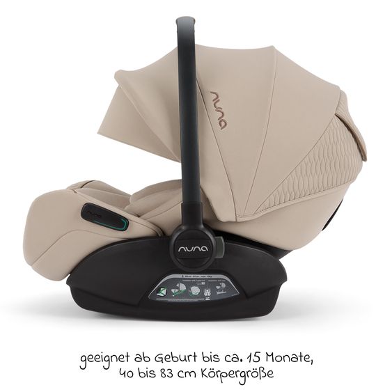 Nuna Babyschale ARRA flex i-Size ab Geburt bis 13 kg (40 cm - 87 cm) Liegeposition 157° inkl. Sitzverkleinerer & Sonnenverdeck nur 3,9 kg - Cosmopolitan