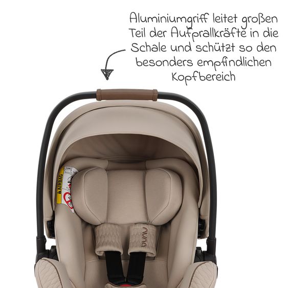 Nuna Babyschale ARRA flex i-Size ab Geburt bis 13 kg (40 cm - 87 cm) Liegeposition 157° inkl. Sitzverkleinerer & Sonnenverdeck nur 3,9 kg - Cosmopolitan