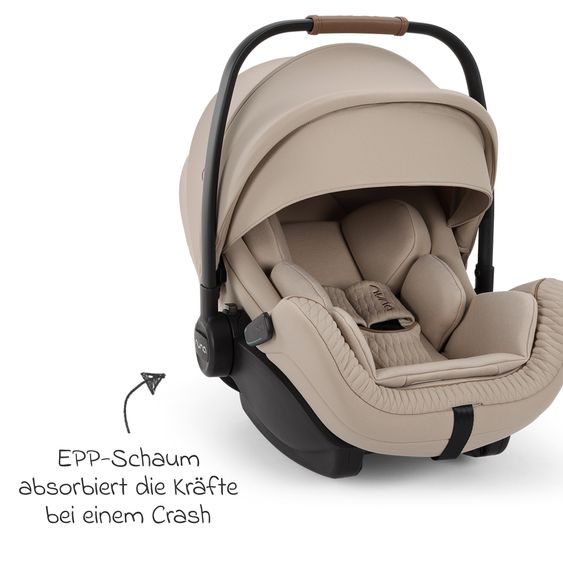Nuna Babyschale ARRA flex i-Size ab Geburt bis 13 kg (40 cm - 87 cm) Liegeposition 157° inkl. Sitzverkleinerer & Sonnenverdeck nur 3,9 kg - Cosmopolitan