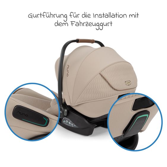 Nuna Babyschale ARRA flex i-Size ab Geburt bis 13 kg (40 cm - 87 cm) Liegeposition 157° inkl. Sitzverkleinerer & Sonnenverdeck nur 3,9 kg - Cosmopolitan