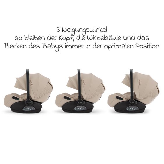 Nuna Babyschale ARRA flex i-Size ab Geburt bis 13 kg (40 cm - 87 cm) Liegeposition 157° inkl. Sitzverkleinerer & Sonnenverdeck nur 3,9 kg - Cosmopolitan