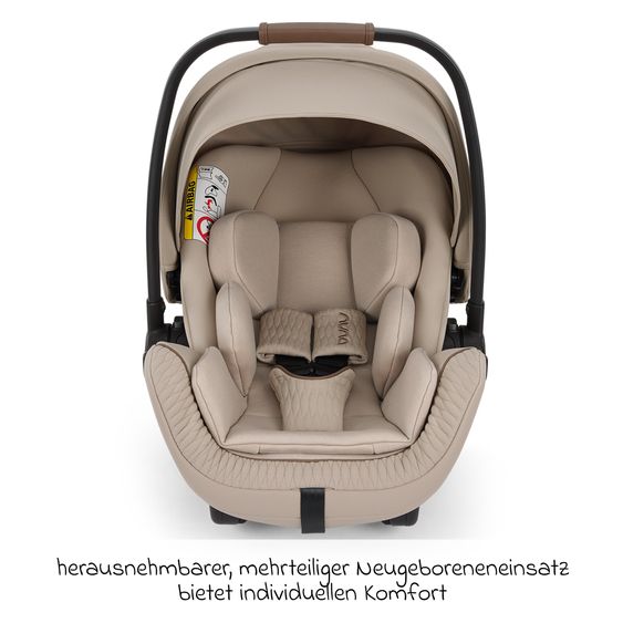 Nuna Babyschale ARRA flex i-Size ab Geburt bis 13 kg (40 cm - 87 cm) Liegeposition 157° inkl. Sitzverkleinerer & Sonnenverdeck nur 3,9 kg - Cosmopolitan