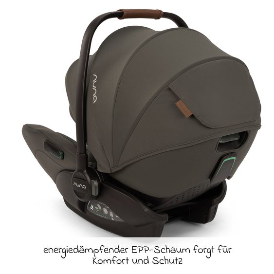 Nuna Seggiolino auto ARRA flex i-Size dalla nascita fino a 13 kg (40 cm - 87 cm) posizione reclinabile 157° incluso riduttore di seduta e capottina solo 3,9 kg - Pine