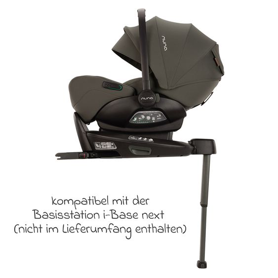 Nuna Babyschale ARRA flex i-Size ab Geburt bis 13 kg (40 cm - 87 cm) Liegeposition 157° inkl. Sitzverkleinerer & Sonnenverdeck nur 3,9 kg - Pine