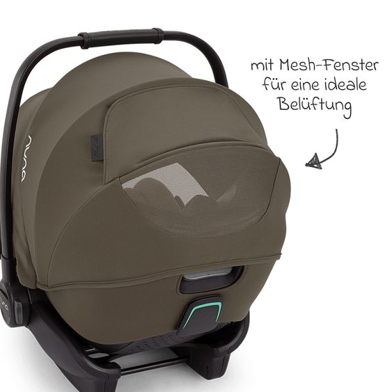 Nuna Babyschale ARRA flex i-Size ab Geburt bis 13 kg (40 cm - 87 cm) Liegeposition 157° inkl. Sitzverkleinerer & Sonnenverdeck nur 3,9 kg - Pistachio