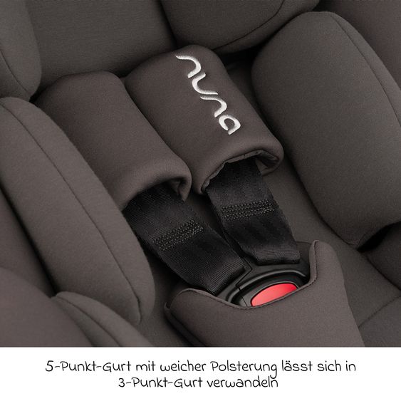 Nuna Babyschale ARRA flex i-Size inkl. Base Curv ab Geburt bis 13 kg (40 cm - 87 cm) Liegeposition 157° , Sitzverkleinerer, Sonnenverdeck, Polsterschutz, Spieltier - Thunder