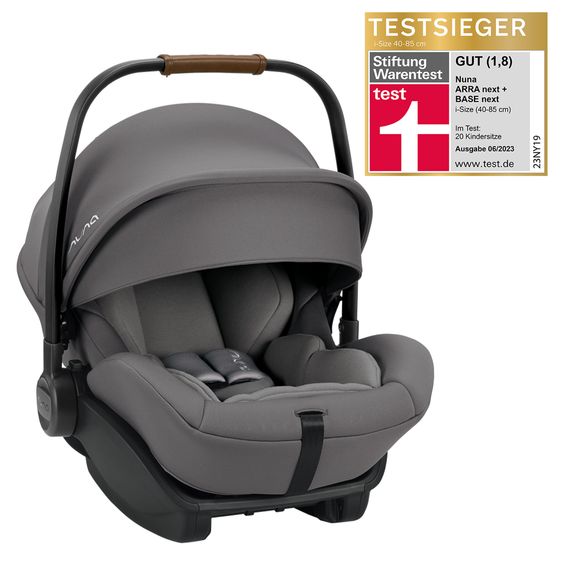 Nuna Seggiolino auto ARRA next dalla nascita fino a 13 kg (40 cm - 85 cm) con riduttore di seduta e capottina solo 3,5 kg - Granito