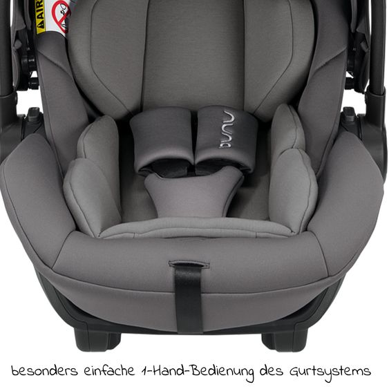 Nuna Seggiolino auto ARRA next dalla nascita fino a 13 kg (40 cm - 85 cm) con riduttore di seduta e capottina solo 3,5 kg - Granito