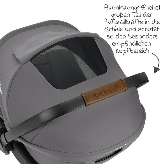Nuna Seggiolino auto ARRA next dalla nascita fino a 13 kg (40 cm - 85 cm) con riduttore di seduta e capottina solo 3,5 kg - Granito