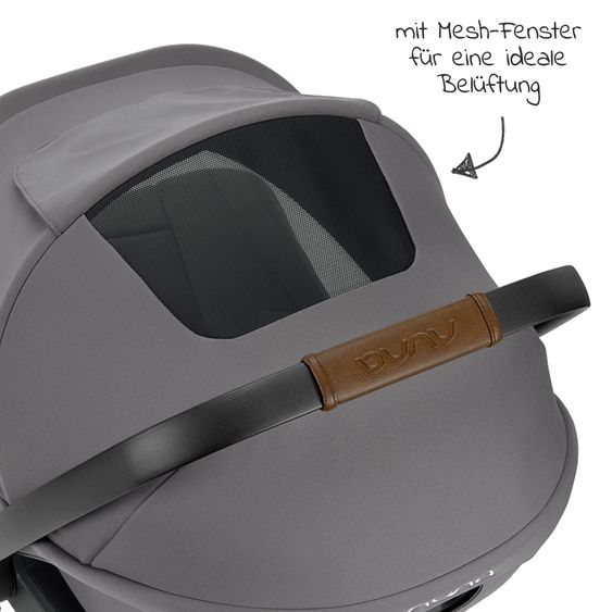 Nuna Seggiolino auto ARRA next dalla nascita fino a 13 kg (40 cm - 85 cm) con riduttore di seduta e capottina solo 3,5 kg - Granito
