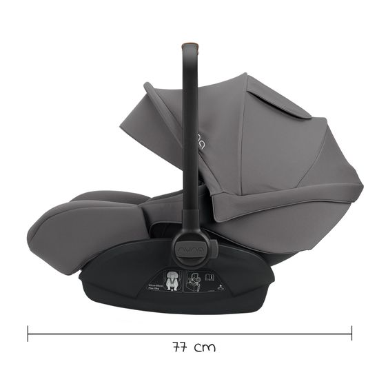 Nuna Seggiolino auto ARRA next dalla nascita fino a 13 kg (40 cm - 85 cm) con riduttore di seduta e capottina solo 3,5 kg - Granito