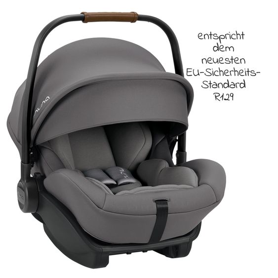 Nuna Seggiolino auto ARRA next dalla nascita fino a 13 kg (40 cm - 85 cm) con riduttore di seduta e capottina solo 3,5 kg - Granito