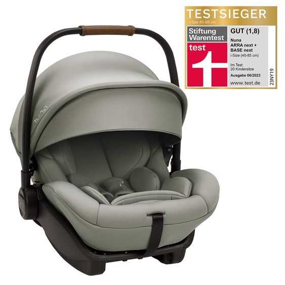 Nuna Babyschale ARRA next ab Geburt bis 13 kg (40 cm - 85 cm) inkl. Sitzverkleinerer & Sonnenverdeck nur 3,5 kg - Hazelwood
