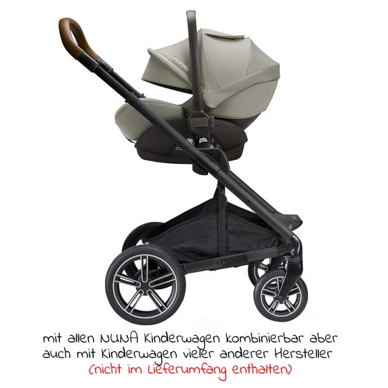 Nuna Babyschale ARRA next ab Geburt bis 13 kg (40 cm - 85 cm) inkl. Sitzverkleinerer & Sonnenverdeck nur 3,5 kg - Hazelwood