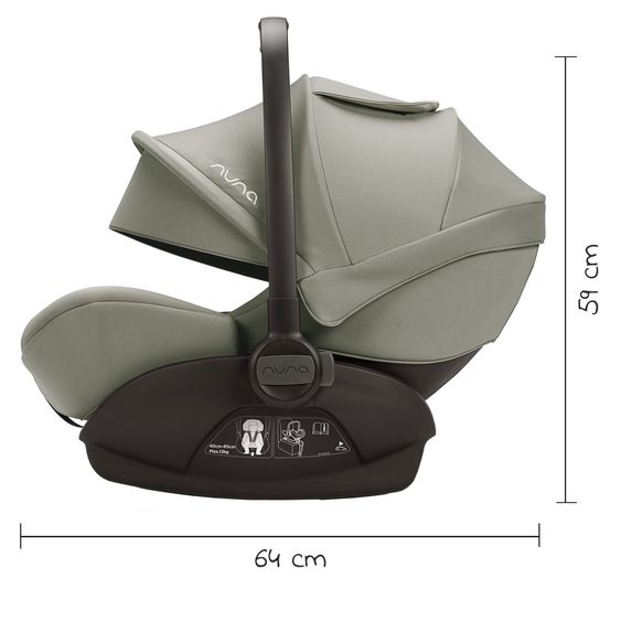 Nuna Babyschale ARRA next ab Geburt bis 13 kg (40 cm - 85 cm) inkl. Sitzverkleinerer & Sonnenverdeck nur 3,5 kg - Hazelwood