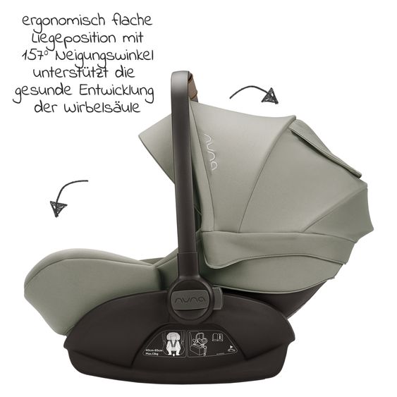 Nuna Babyschale ARRA next ab Geburt bis 13 kg (40 cm - 85 cm) inkl. Sitzverkleinerer & Sonnenverdeck nur 3,5 kg - Hazelwood
