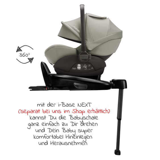 Nuna Babyschale ARRA next ab Geburt bis 13 kg (40 cm - 85 cm) inkl. Sitzverkleinerer & Sonnenverdeck nur 3,5 kg - Hazelwood