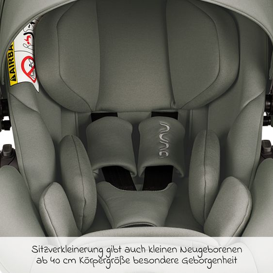 Nuna Babyschale ARRA next ab Geburt bis 13 kg (40 cm - 85 cm) inkl. Sitzverkleinerer & Sonnenverdeck nur 3,5 kg - Hazelwood