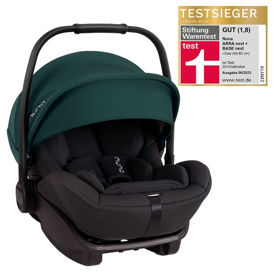 Nuna Babyschale ARRA next ab Geburt bis 13 kg (40 cm - 85 cm) inkl. Sitzverkleinerer & Sonnenverdeck nur 3,5 kg - Lagoon