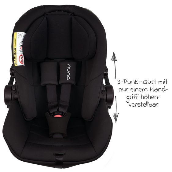 Nuna Babyschale ARRA next ab Geburt bis 13 kg (40 cm - 85 cm) inkl. Sitzverkleinerer & Sonnenverdeck nur 3,5 kg - Lagoon