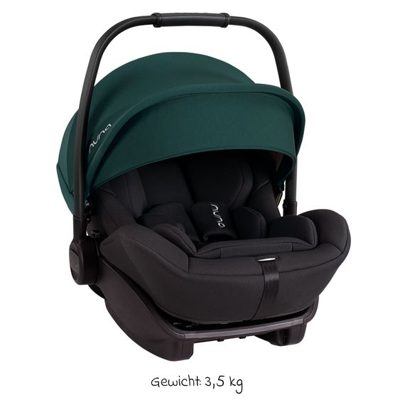 Nuna Babyschale ARRA next ab Geburt bis 13 kg (40 cm - 85 cm) inkl. Sitzverkleinerer & Sonnenverdeck nur 3,5 kg - Lagoon