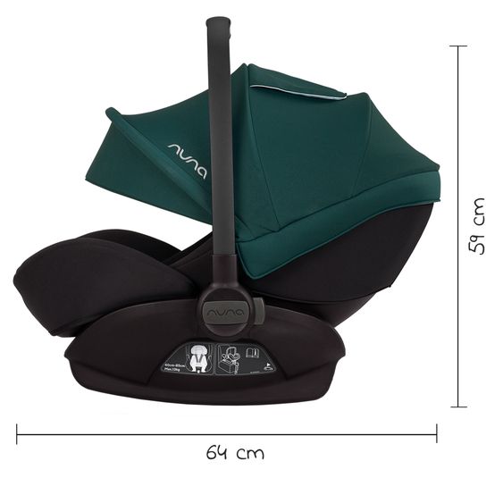 Nuna Babyschale ARRA next ab Geburt bis 13 kg (40 cm - 85 cm) inkl. Sitzverkleinerer & Sonnenverdeck nur 3,5 kg - Lagoon