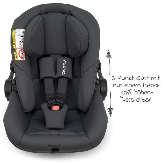 Nuna Babyschale ARRA next ab Geburt bis 13 kg (40 cm - 85 cm) inkl. Sitzverkleinerer & Sonnenverdeck nur 3,5 kg - Ocean