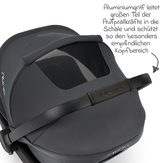 Nuna Babyschale ARRA next ab Geburt bis 13 kg (40 cm - 85 cm) inkl. Sitzverkleinerer & Sonnenverdeck nur 3,5 kg - Ocean