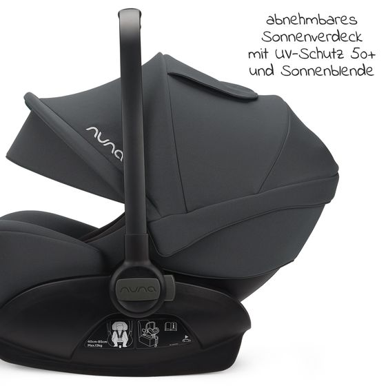 Nuna ARRA next infant car seat from birth up to 13 kg (40 cm - 85 cm) incl. seat reducer & sun canopy only 3.5 kg - Ocean