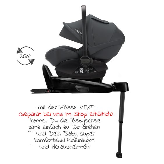 Nuna Babyschale ARRA next ab Geburt bis 13 kg (40 cm - 85 cm) inkl. Sitzverkleinerer & Sonnenverdeck nur 3,5 kg - Ocean