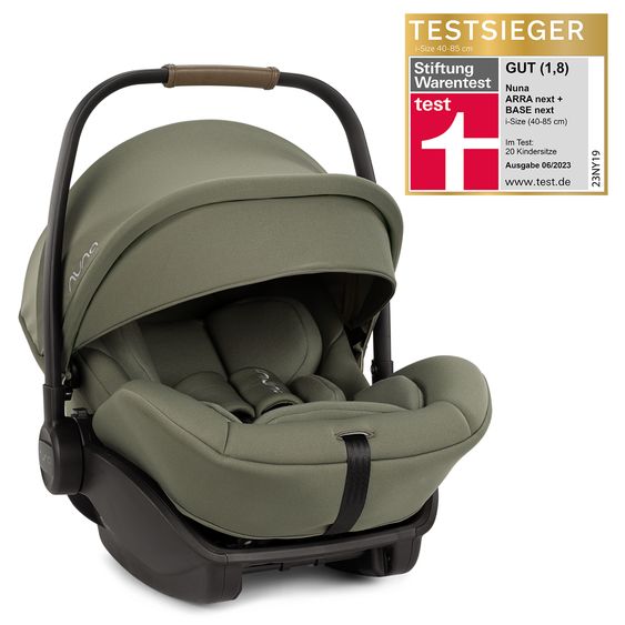 Nuna Babyschale ARRA next ab Geburt bis 13 kg (40 cm - 85 cm) inkl. Sitzverkleinerer & Sonnenverdeck nur 3,5 kg - Pine