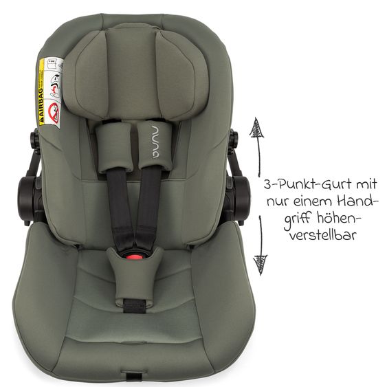 Nuna ARRA next infant car seat from birth up to 13 kg (40 cm - 85 cm) incl. seat reducer & sun canopy only 3.5 kg - Pine