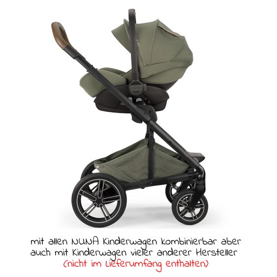 Nuna ARRA next infant car seat from birth up to 13 kg (40 cm - 85 cm) incl. seat reducer & sun canopy only 3.5 kg - Pine