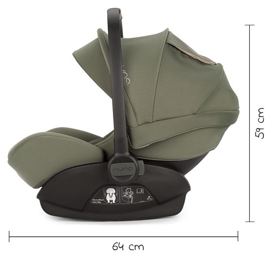 Nuna ARRA next infant car seat from birth up to 13 kg (40 cm - 85 cm) incl. seat reducer & sun canopy only 3.5 kg - Pine